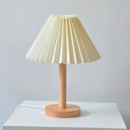 SacredHut | Wood bedside lamp with folded shade