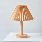 SacredHut | Wood bedside lamp with folded shade