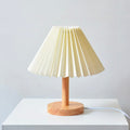 SacredHut | Wood bedside lamp with folded shade