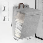 Wall-mounted foldable linen laundry hamper