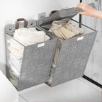 Wall-mounted foldable linen laundry hamper