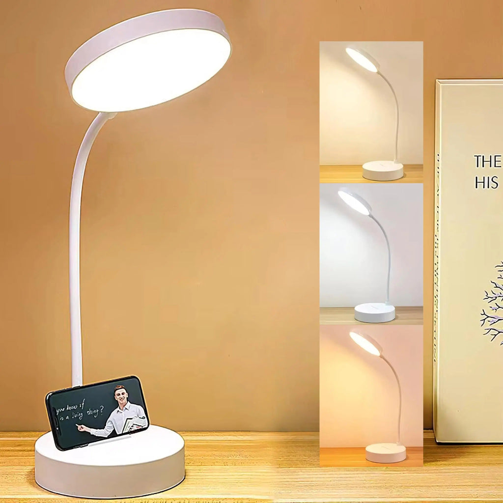 Rechargeable LED Desk Lamp, Flexible Gooseneck with Phone Holder - product view 5