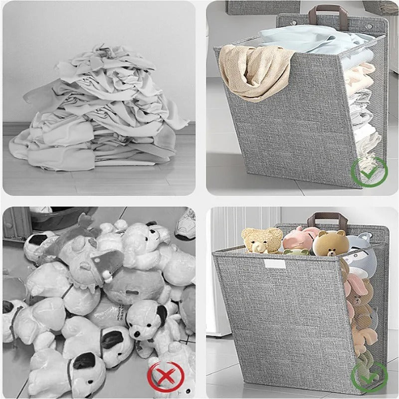 Wall-mounted foldable linen laundry hamper