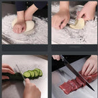 SacredHut | High-quality cutting board made of stainless steel with edge – ideal for homemade pizza, pastries, and more!