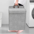 Wall-mounted foldable linen laundry hamper