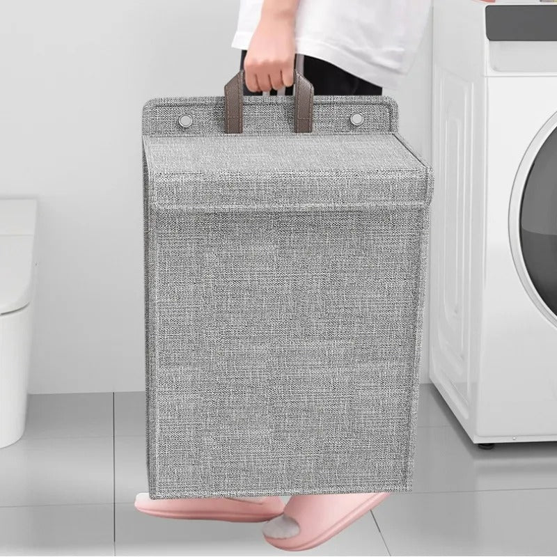 Wall-mounted foldable linen laundry hamper