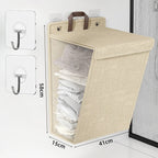 Wall-mounted foldable linen laundry hamper