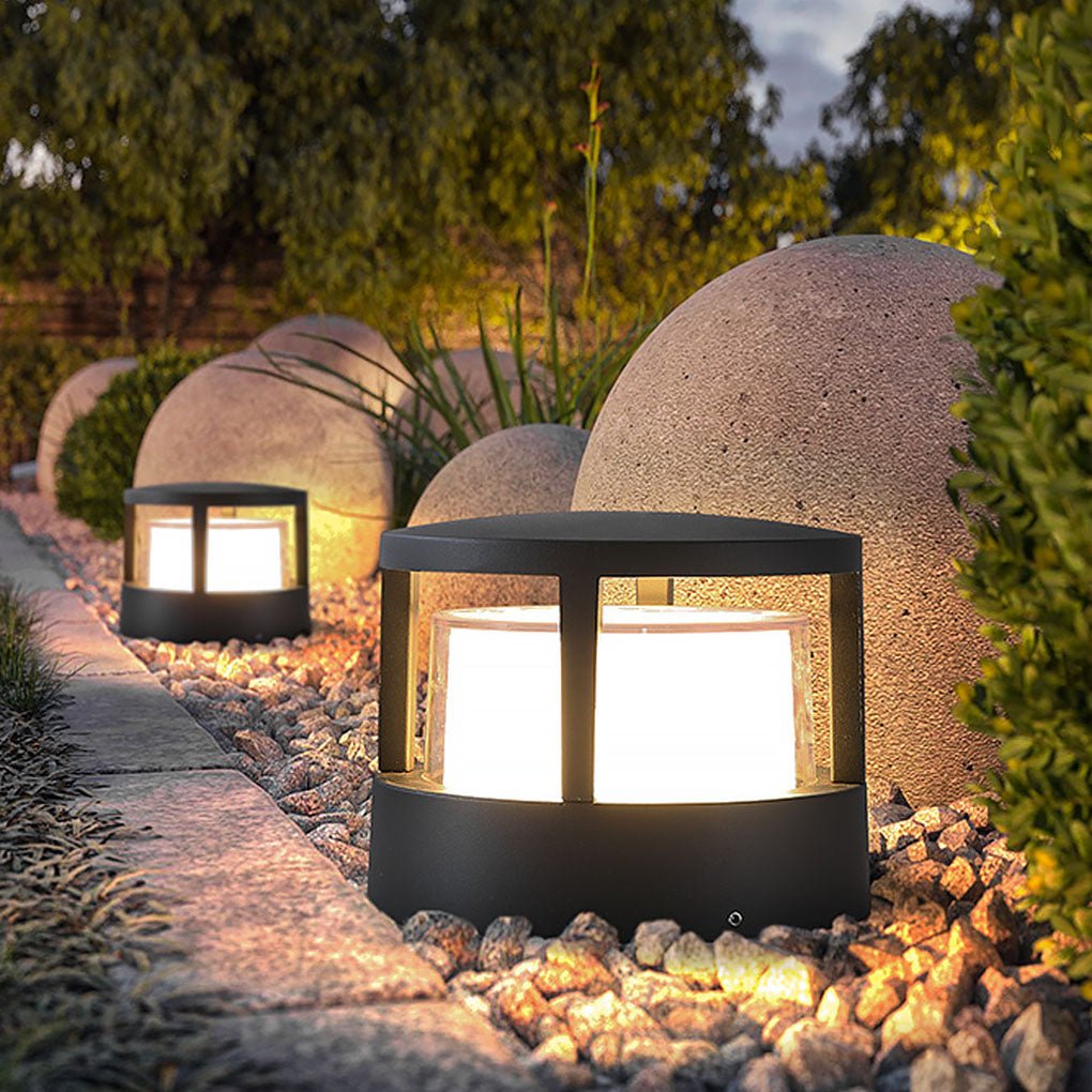 Round Outdoor LED Post Light, Double-Layer Acrylic Shade, IP65 — product view 6