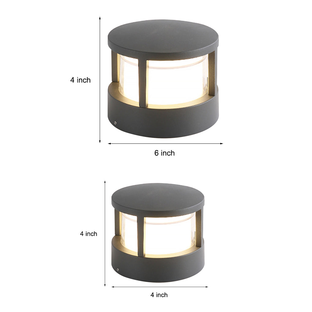 Round Outdoor LED Post Light, Double-Layer Acrylic Shade, IP65 — product view 18
