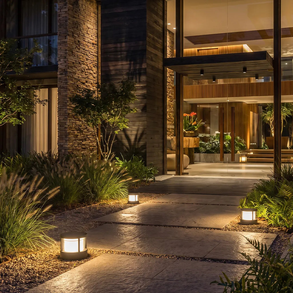 Round Outdoor LED Post Light, Double-Layer Acrylic Shade, IP65 — product view 2
