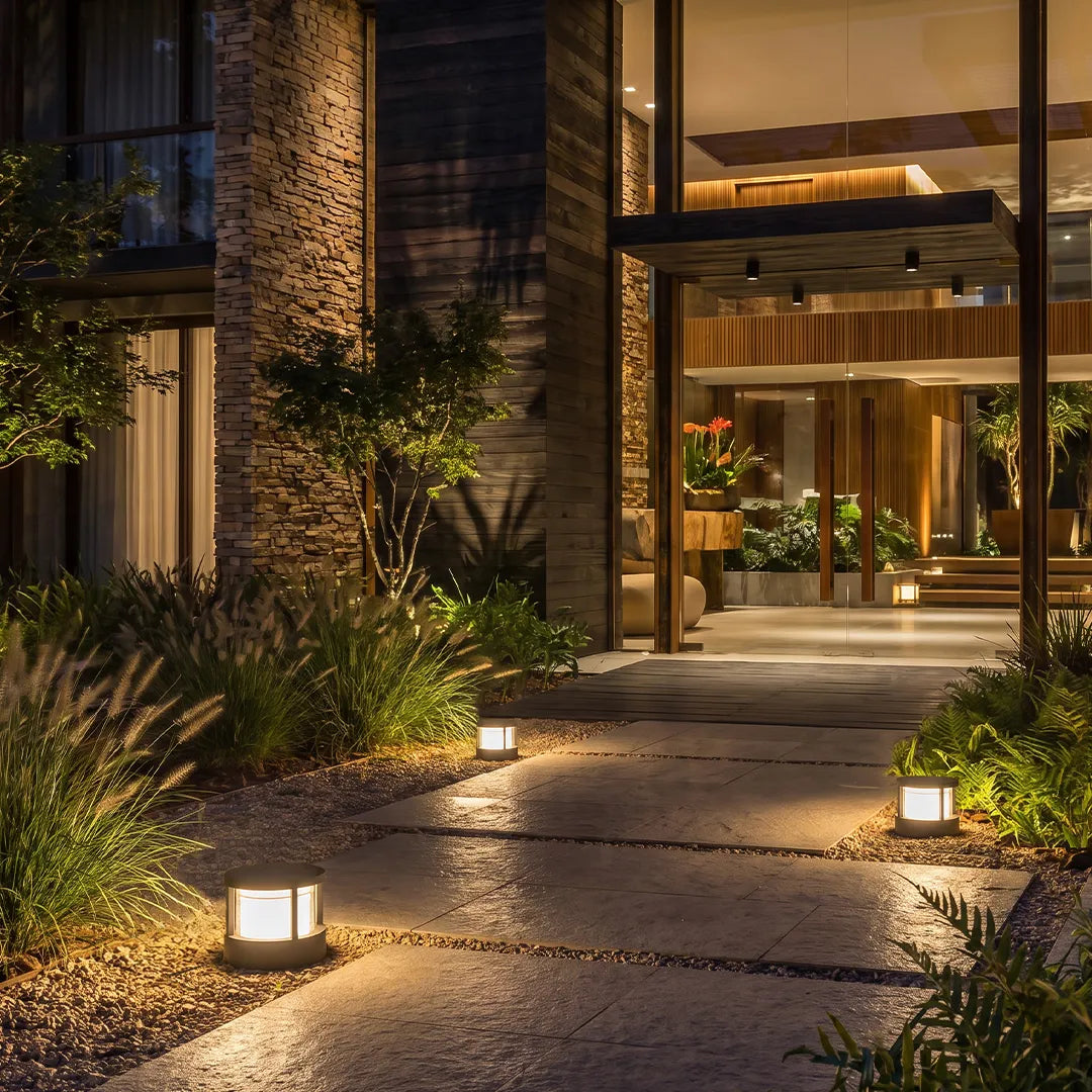 Round Outdoor LED Post Light, Double-Layer Acrylic Shade, IP65 — product view 2