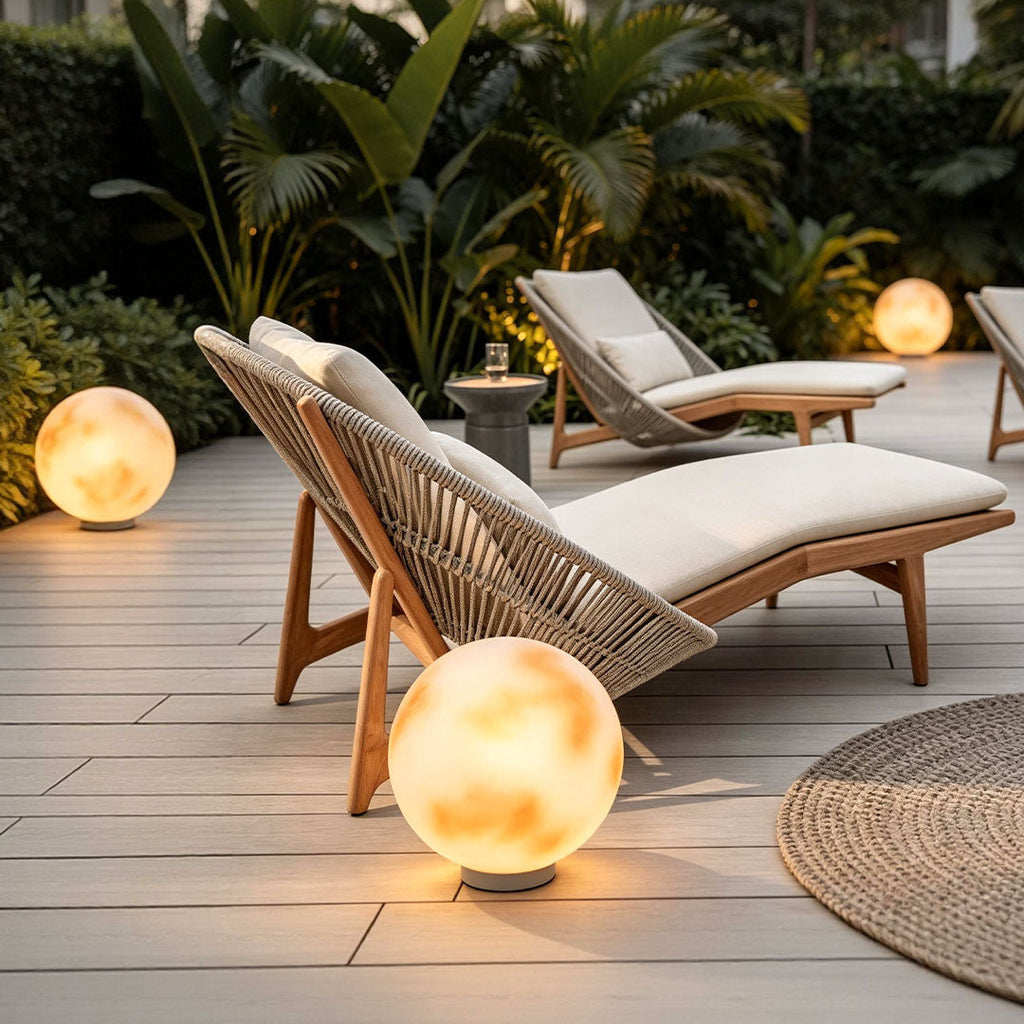 Moon Globe Outdoor Pillar Light, 8 or 12 Inch, Solar or Wired — product view 5