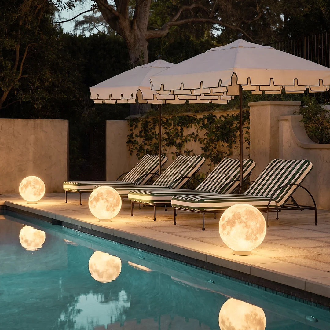 Moon Globe Outdoor Pillar Light, 8 or 12 Inch, Solar or Wired — product view 3