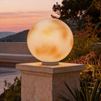 Moon Globe Outdoor Pillar Light, 8 or 12 Inch, Solar or Wired — product view 2