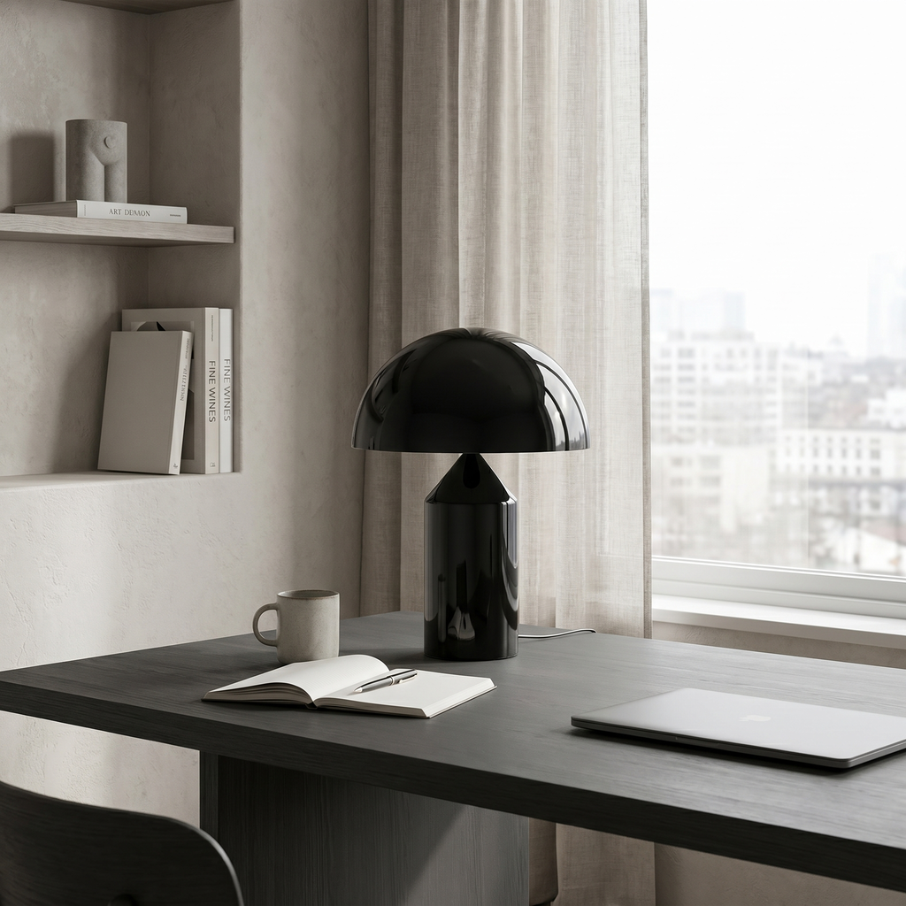 Mushroom Table Lamp — Black