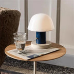 Rechargeable Mushroom Table Lamp, USB-C Dimmable LED Light - Blue