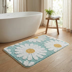 Daisy Bath Mat, Plush Absorbent Rug with Non-Slip Backing - product view 1