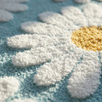 Daisy Bath Mat, Plush Absorbent Rug with Non-Slip Backing - product view 3