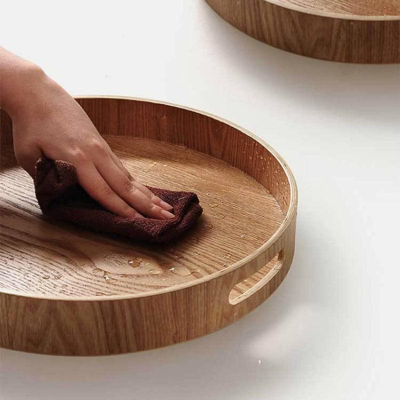 SacredHut | Slim, round serving trays made of wood
