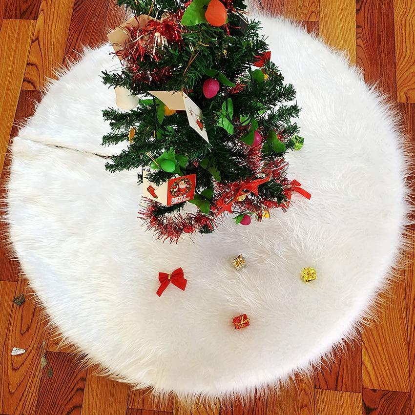 White Faux Fur Christmas Tree Skirt, 31–59 Inch Diameters - product view 2