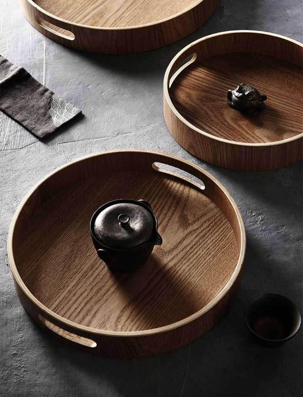 Round Wooden Serving Tray