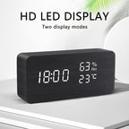 SacredHut | LED alarm clock in wooden cube shape