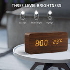 SacredHut | LED alarm clock in wooden cube shape