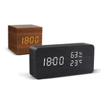 SacredHut | LED alarm clock in wooden cube shape