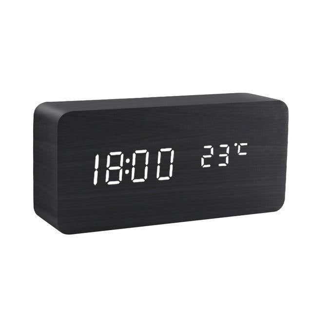 SacredHut | LED alarm clock in wooden cube shape