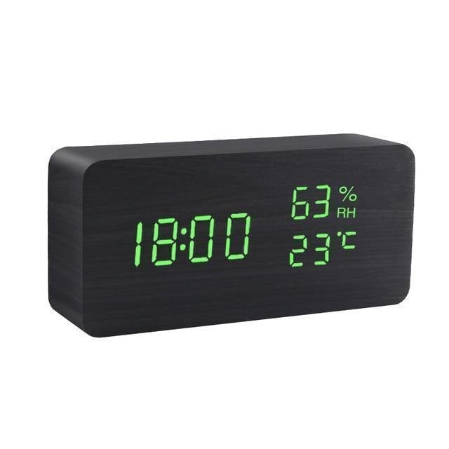 SacredHut | LED alarm clock in wooden cube shape