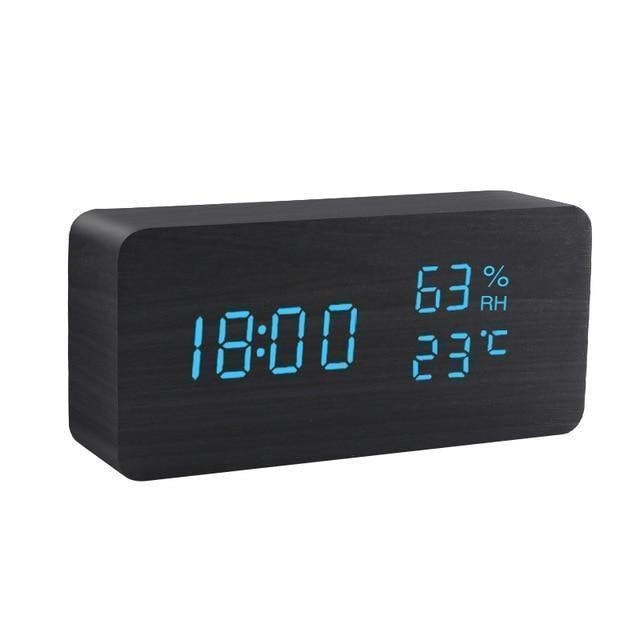 SacredHut | LED alarm clock in wooden cube shape