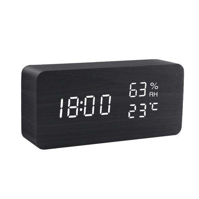SacredHut | LED alarm clock in wooden cube shape