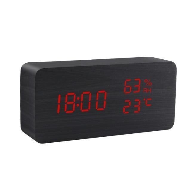 SacredHut | LED alarm clock in wooden cube shape