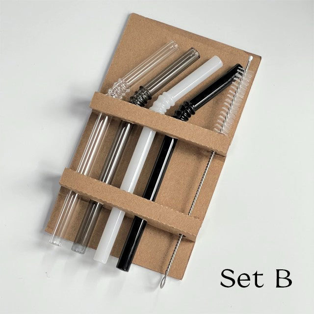 SacredHut | Glass straw - Set of 4