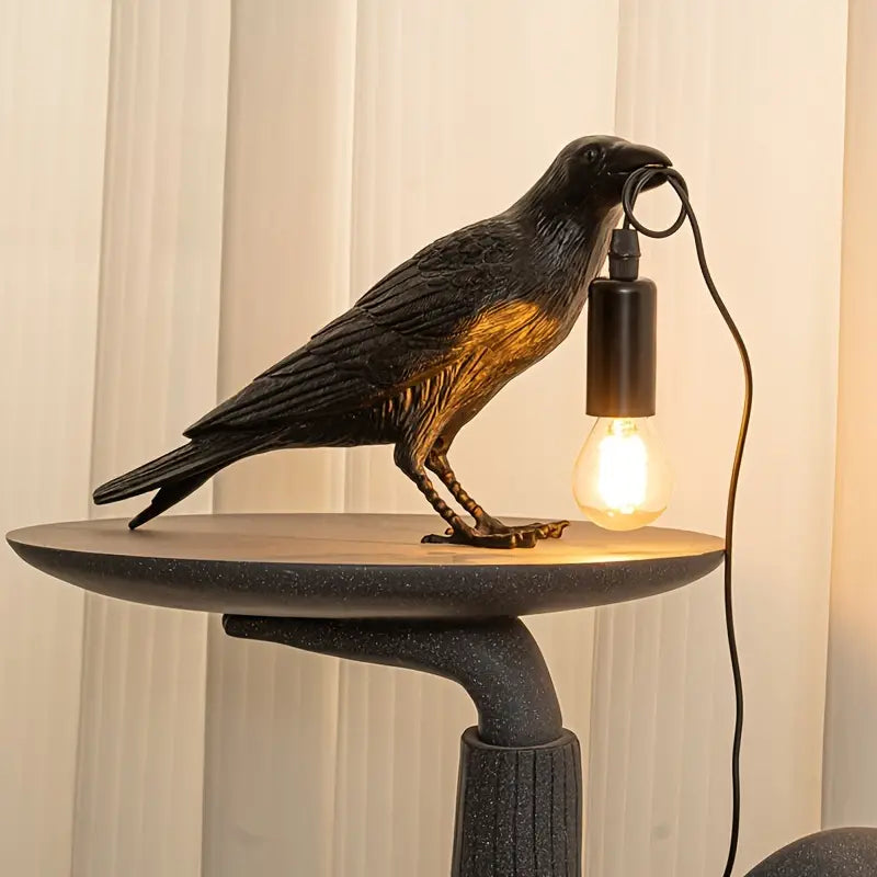 Raven Bird Lamp, Gothic Resin Accent Light with US Plug - product view 2