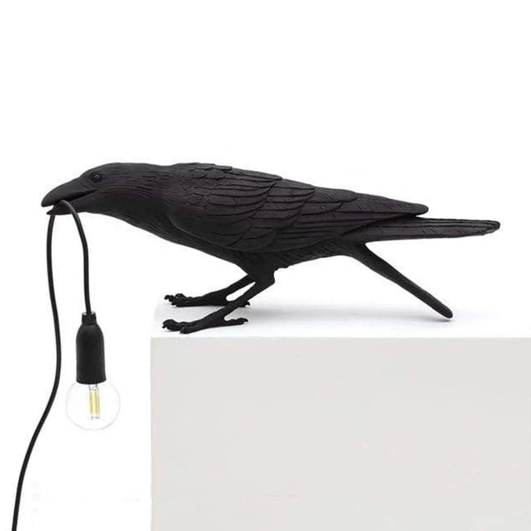Raven Bird Lamp, Gothic Resin Accent Light with US Plug - product view 14