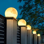 Moon Globe Outdoor Pillar Light, 8 or 12 Inch, Solar or Wired — product view 8
