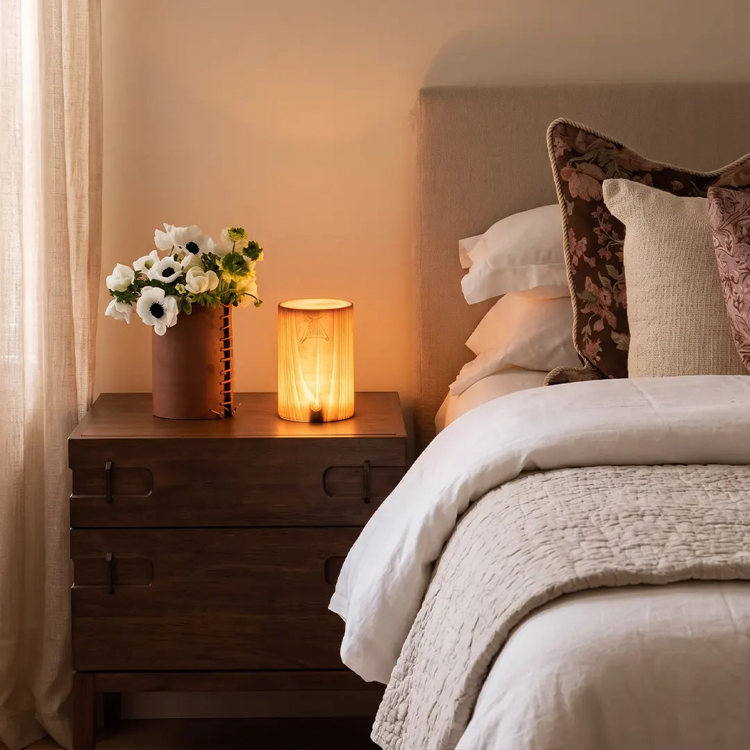 Wood LED Table Lamp, Rechargeable Touch-Control Bedside Light — product view 1