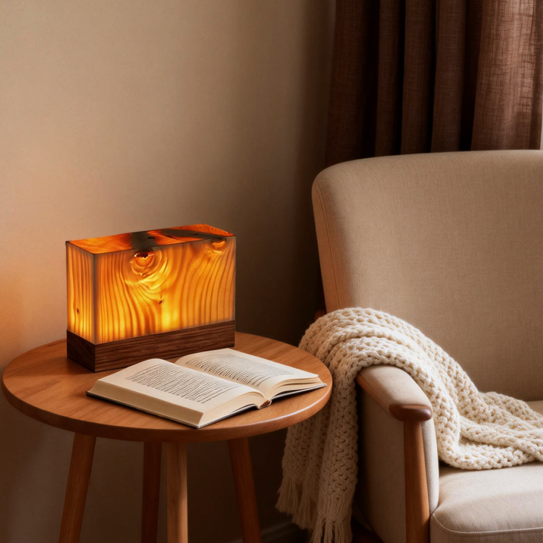 Wood LED Table Lamp, Rechargeable Touch-Control Bedside Light — product view 4