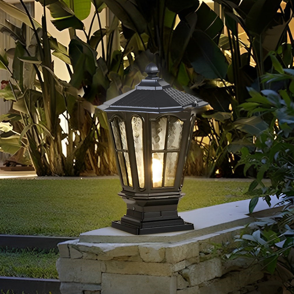 Pavilion Outdoor Pillar Lantern, Solar or Hardwired, IP65 — product view 3