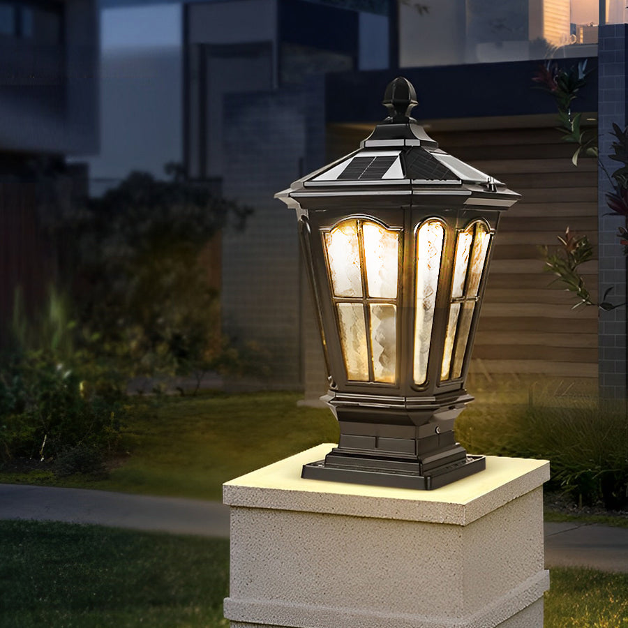 Pavilion Outdoor Pillar Lantern, Solar or Hardwired, IP65 — product view 4