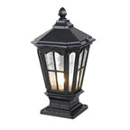 Pavilion Outdoor Pillar Lantern, Solar or Hardwired, IP65 — Black, Hardwired