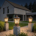 Pavilion Outdoor Pillar Lantern, Solar or Hardwired, IP65 — product view 2