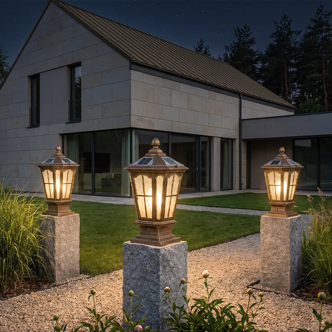 Pavilion Outdoor Pillar Lantern, Solar or Hardwired, IP65 — product view 2