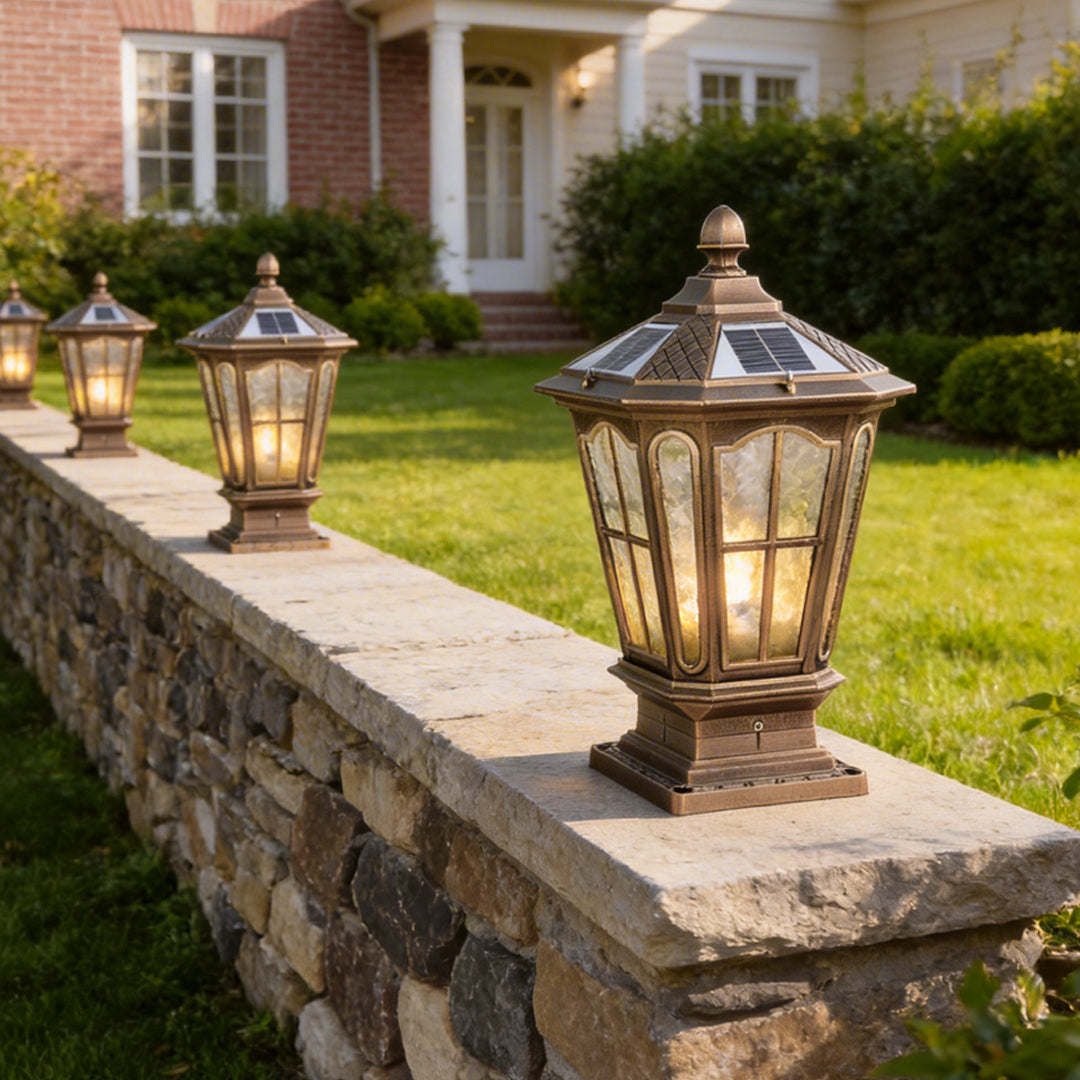 Pavilion Outdoor Pillar Lantern, Solar or Hardwired, IP65 — product view 7