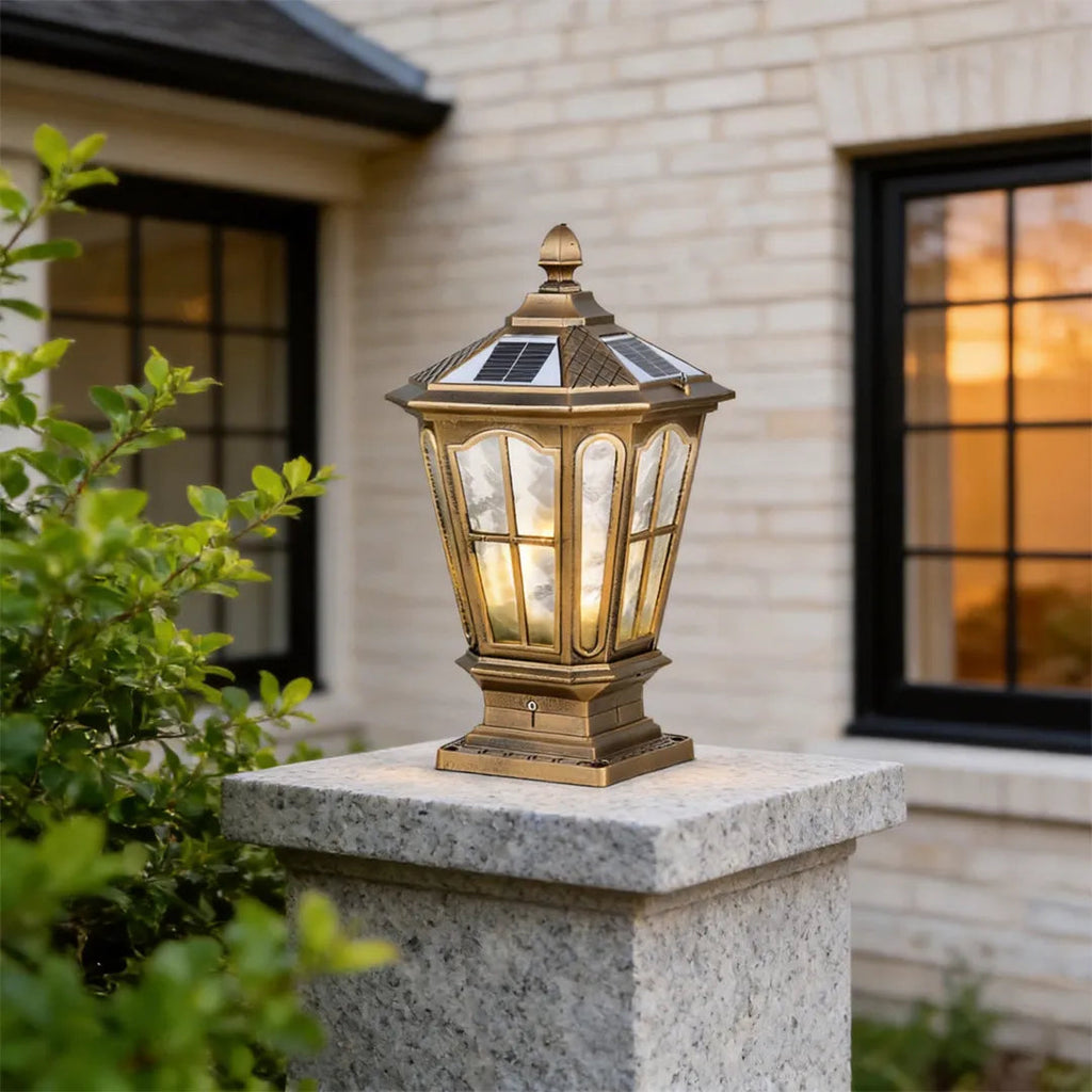 Pavilion Outdoor Pillar Lantern, Solar or Hardwired, IP65 — product view 5