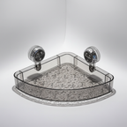 Suction Cup Bathroom Wall Organizer, Clear Storage Shelf - Gray, Triangle
