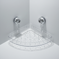 Suction Cup Bathroom Wall Organizer, Clear Storage Shelf - White, Triangle