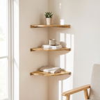 Solid Wood Corner Floating Shelf — product view 2