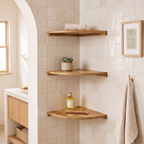 Solid Wood Corner Floating Shelf — product view 3